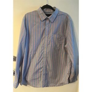 Banana Republic Men's XL Striped Slim Fit Non-Iron‎ Long Sleeve Dress Shirt